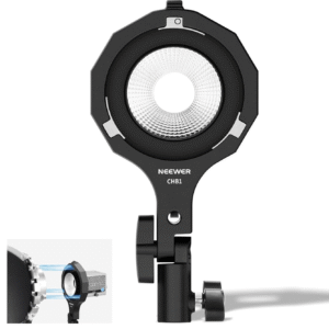 Neewer Bowens Mount Adapter Holder, Mini to Bowens Mount Adapter Ring with Umbrella Socket, 5/8" Receiver, 180 Tilt for Neewer HS60B/HS60C Handheld Video Light, CHB1